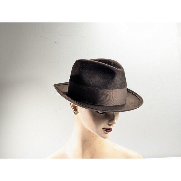 Vintage BILTMORE Senator Walnut brown wool hat, Small 55 - 6 7/8 classic fedora - Picture 3 of 10
